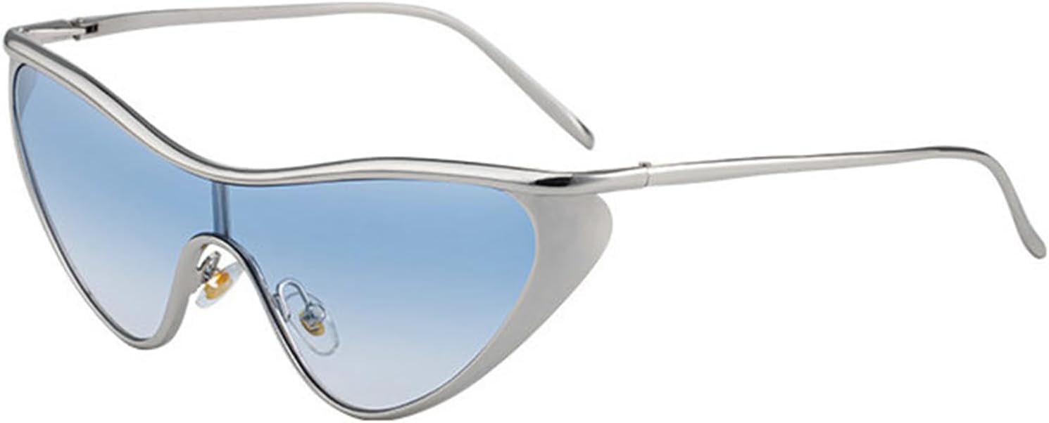 

Винтажные солнцезащитные очки COTIA «кошачий глаз» для женщин и мужчин, стильные, с увеличенными градиентными линзами, в стиле панк Y2K, цельные солнцезащитные очки-щит, Blue