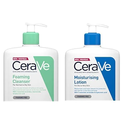 Набор CeraVe: увлажняющий лосьон 1 л и очищающий гель 1 л Cerave