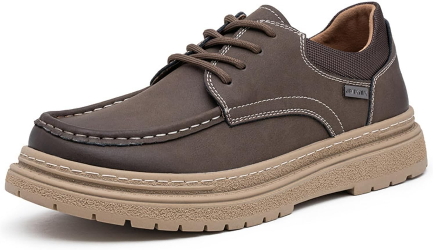 

Кожаные оксфорды для мужчин MACEFIL, формальная обувь, повседневные ретро-дерби, удобные деловые туфли для мужчин, Coffee