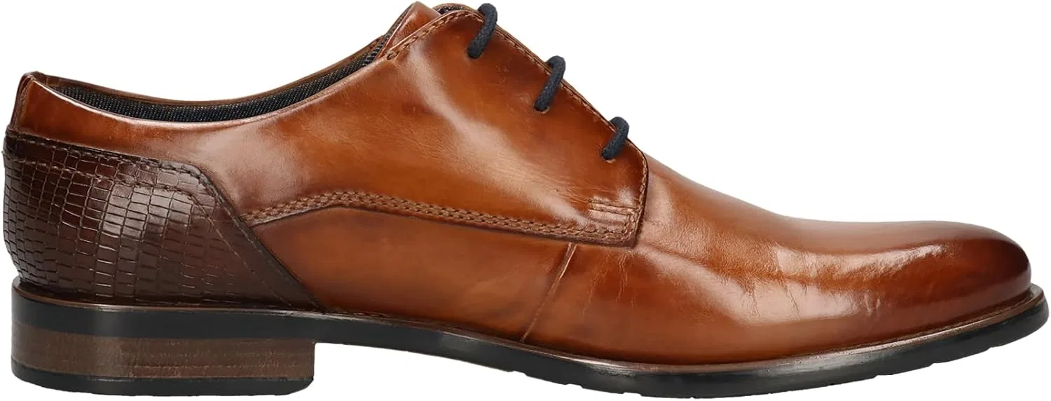 Мужские деловые туфли Bugatti, мужские туфли на шнуровке, Cognac 6300 — фото 4