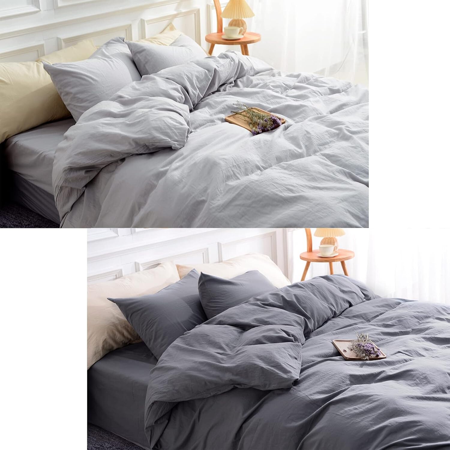 

NEXHOME PRO Комплект пододеяльников из 100% стираного хлопка King Size Серый