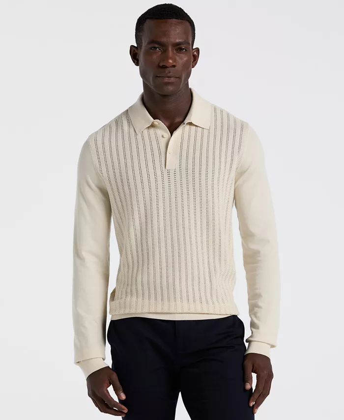 

Мужская поло с длинным рукавом Perry Ellis, загар/бежевый