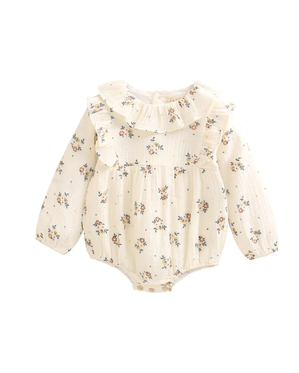 

Детский комбинезон с цветочным принтом Dadati, кремовый