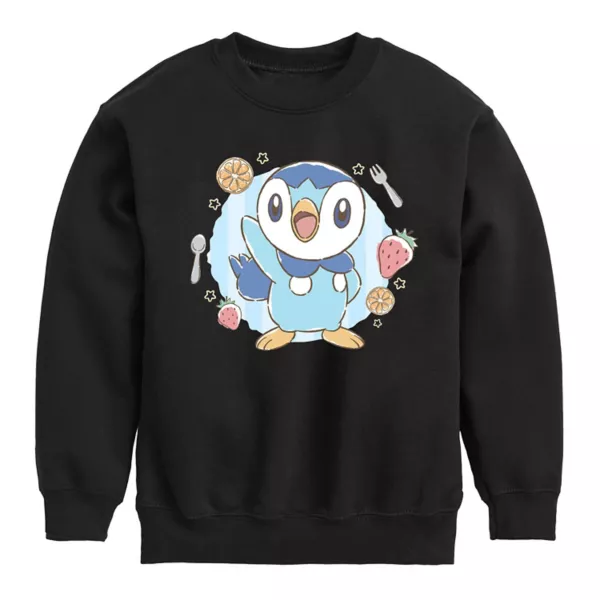 

Мальчиковая толстовка с пижамным флисом Pokemon Cafe и Пиплупом (8-20 лет) Licensed Character, черный