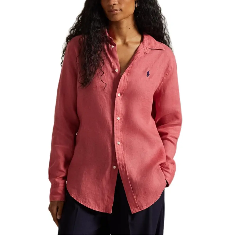 Женская рубашка Polo Ralph Lauren, berry — фото 3
