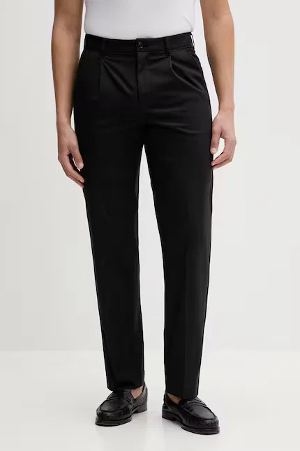 Брюки прямые из хлопка Calvin Klein, черный