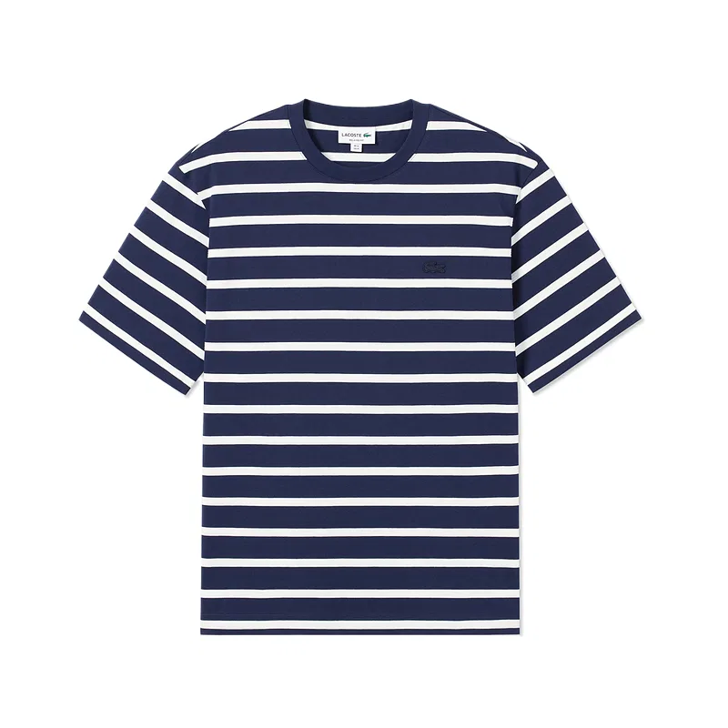 Футболка мужская Lacoste Moderate, с круглым вырезом, в полоску, синий