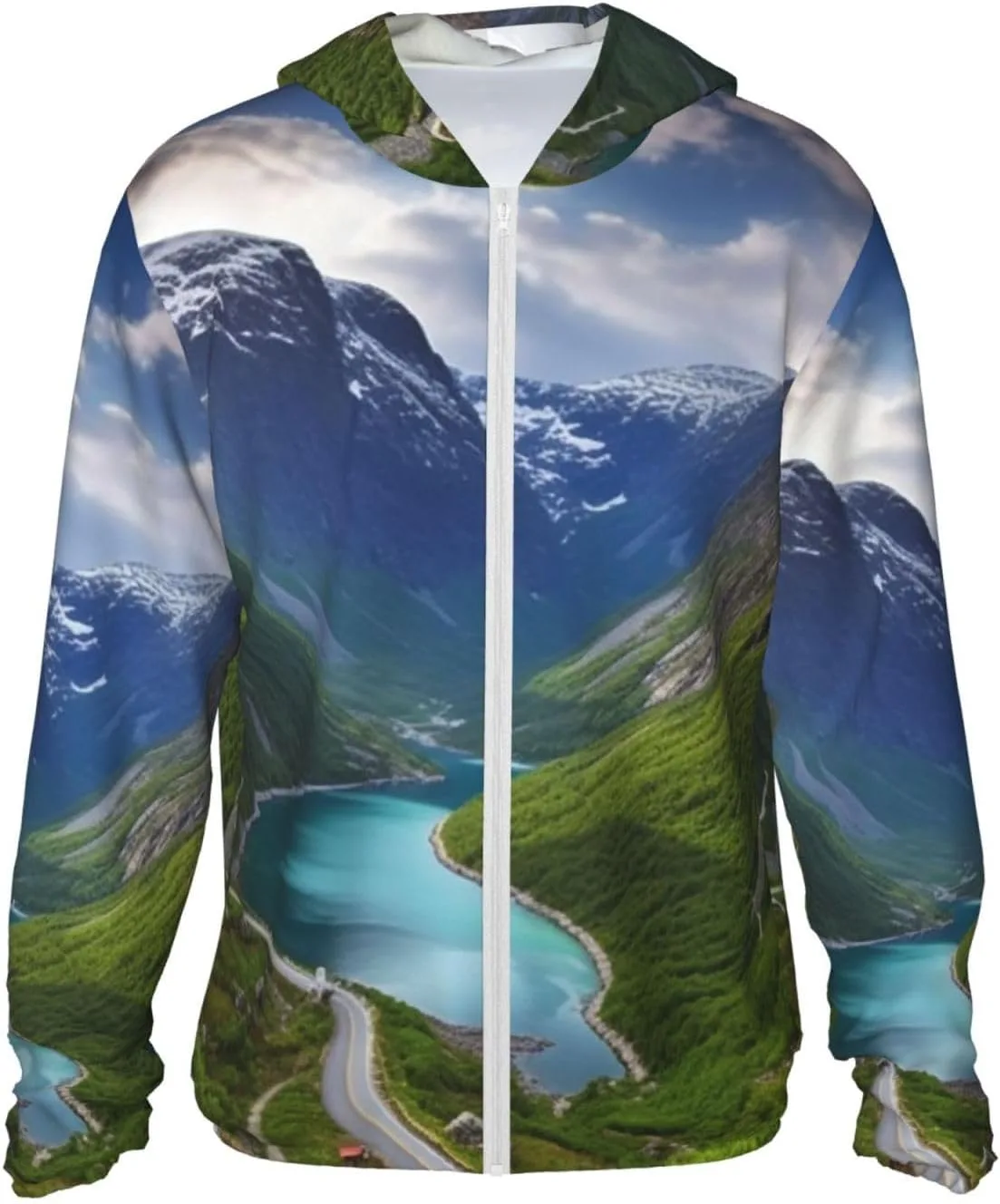 

Мужская толстовка с капюшоном UPF 50+ для защиты от солнца, на молнии, с длинным рукавом и карманом FHEBNDS