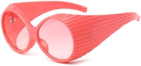 

Винтажные овальные солнцезащитные очки большого размера для женщин, модные градиентные очки с защитой от УФ-излучения UV400 для мужчин, панк-стиль MTZJH, Pink Pink Gradient