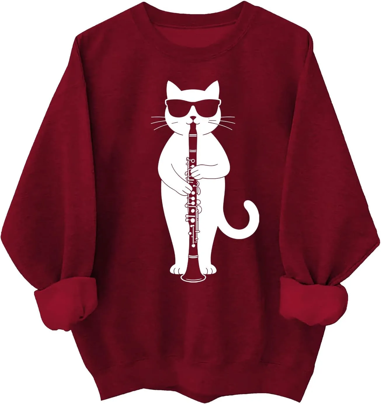 

Толстовка с котом, играющим на кларнете, в солнцезащитных очках