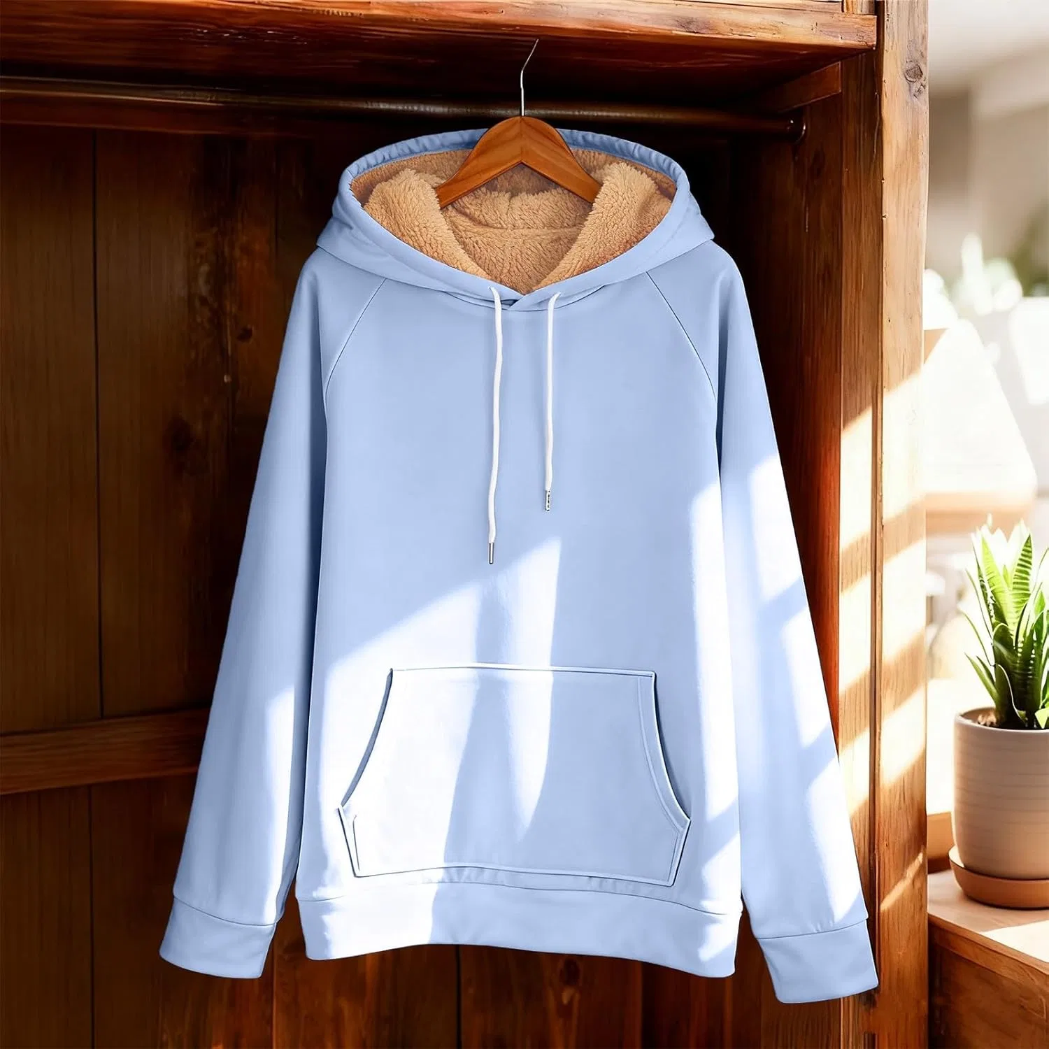 Мужская толстовка на молнии с флисовой подкладкой, Sky Blue — фото 4