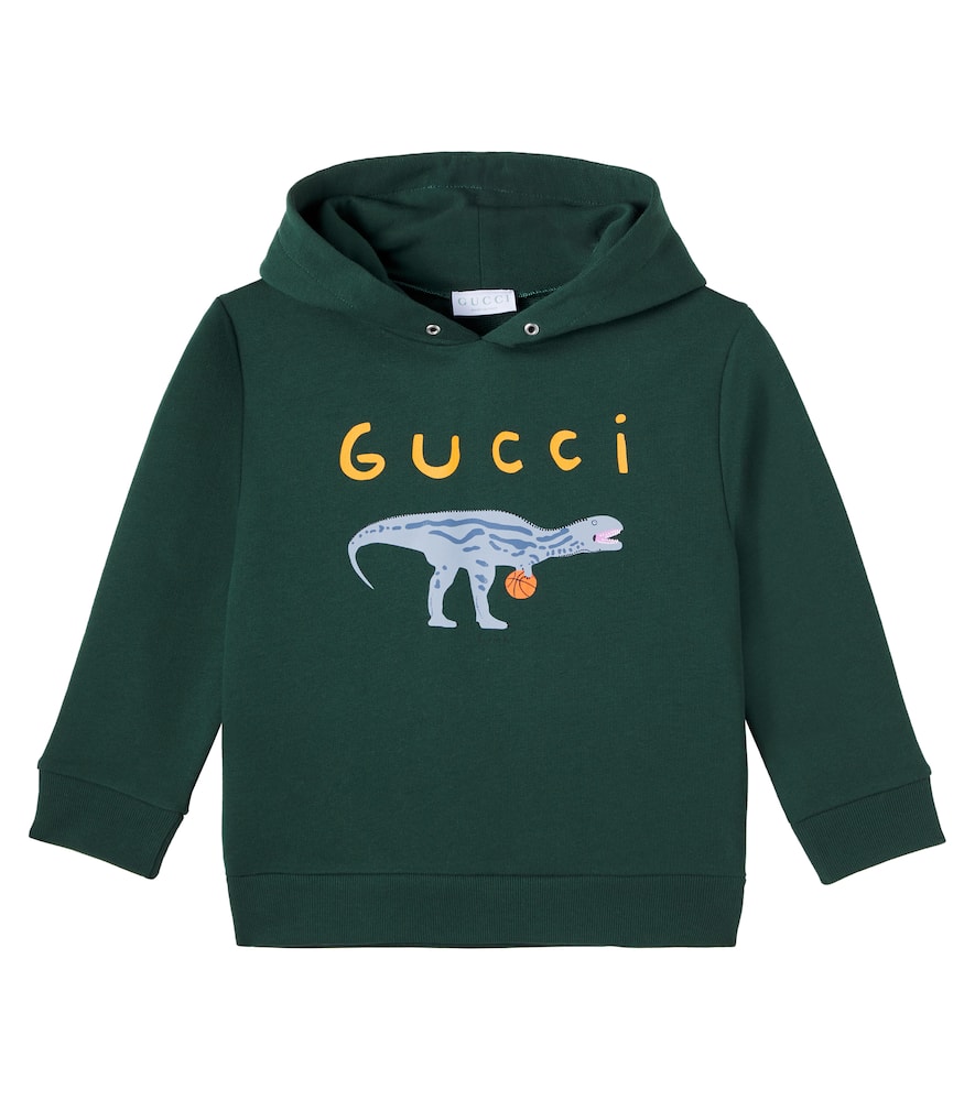 

Толстовка с капюшоном из хлопкового джерси с логотипом Euan Roberts Gucci Kids, Pine Forest/Mc