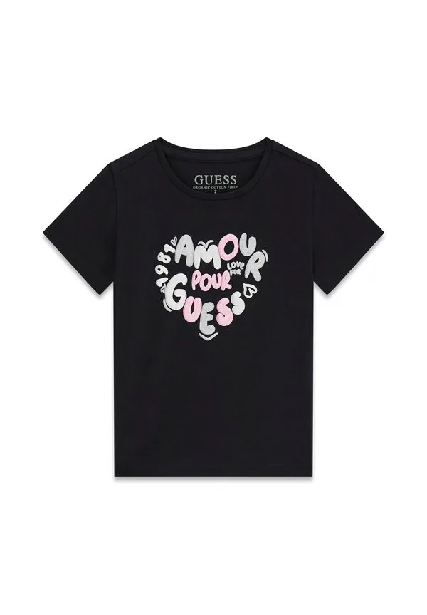 Футболка с блестящим принтом Guess, Schwarz