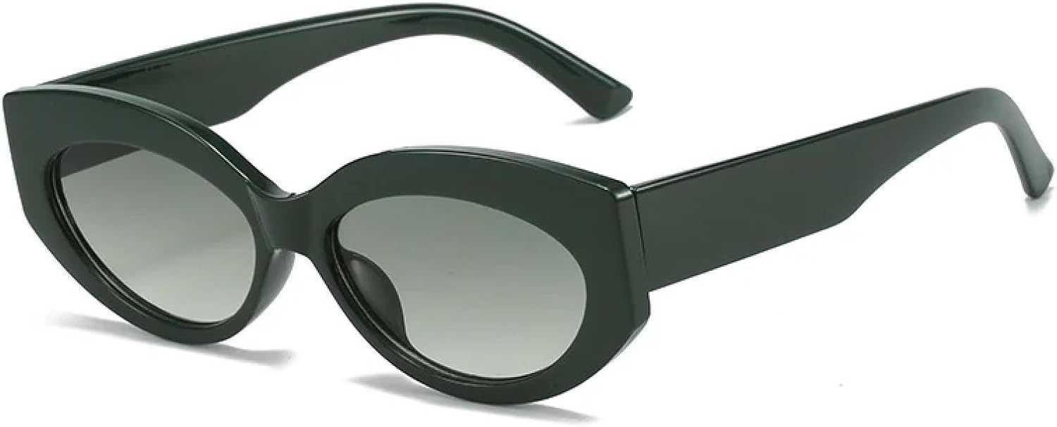 

Ретро-солнцезащитные очки «кошачий глаз» с овальными линзами, модные очки для женщин, защита от УФ-излучения UV400, трендовые солнцезащитные очки для мужчин WNCKSQ, Dark Green Green