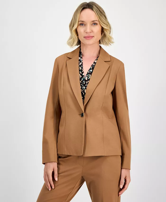 

Компрессионная куртка с длинным рукавом на одной кнопке, Regular и Petite Kasper, коричневый