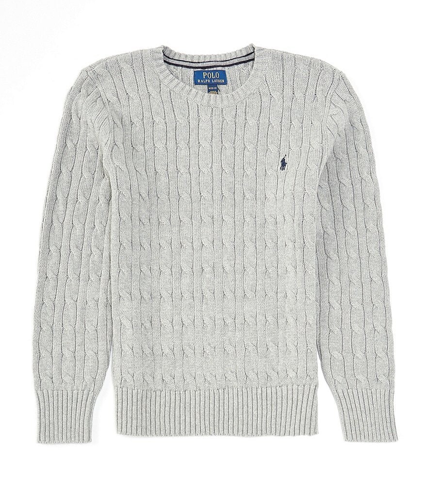 

Свитер вязанной вязки с длинными рукавами Polo Ralph Lauren Big Boys 8-20, серый