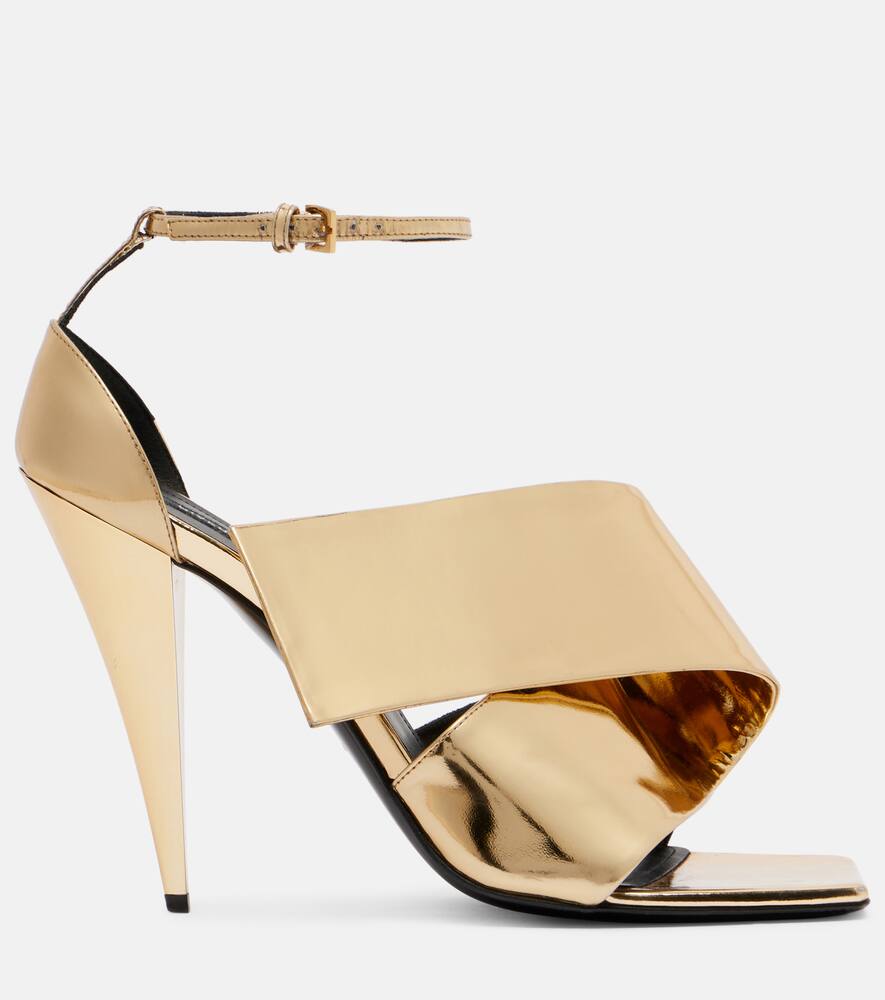 Сандалии Sliced Square 90 из лаковой кожи Givenchy, Golden — фото 4