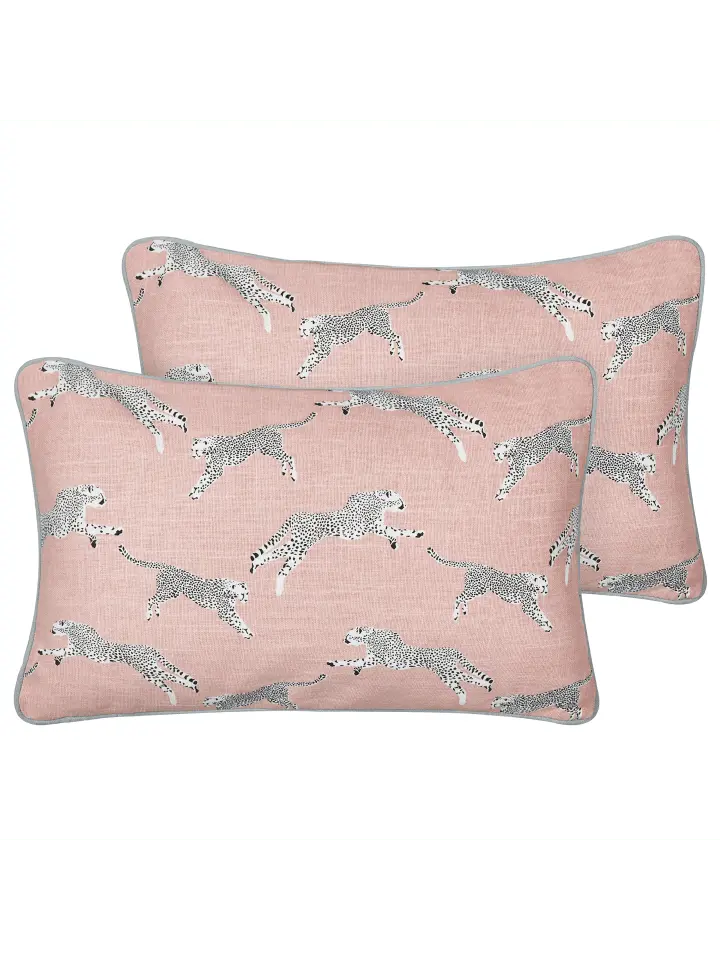 

Декоративная подушка Beliani 2er Set Deko ARALES, цвет rosa/weiß/schwarz