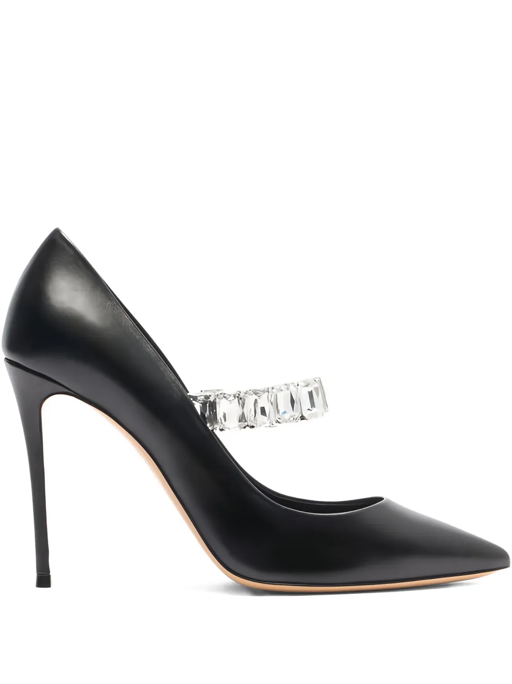 Туфли Julia Minorca 100 с кристаллами Casadei, черный