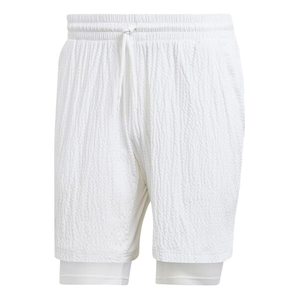 

Шорты adidas AEROREADY Pro Two-in-One Seersucker Tennis Shorts 'White', белый