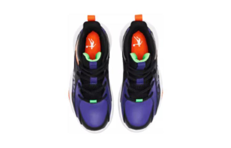 QIAODAN Скользостойкие амортизирующие кроссовки Mid Top баскетбольные Purple Black для подростков — фото 4