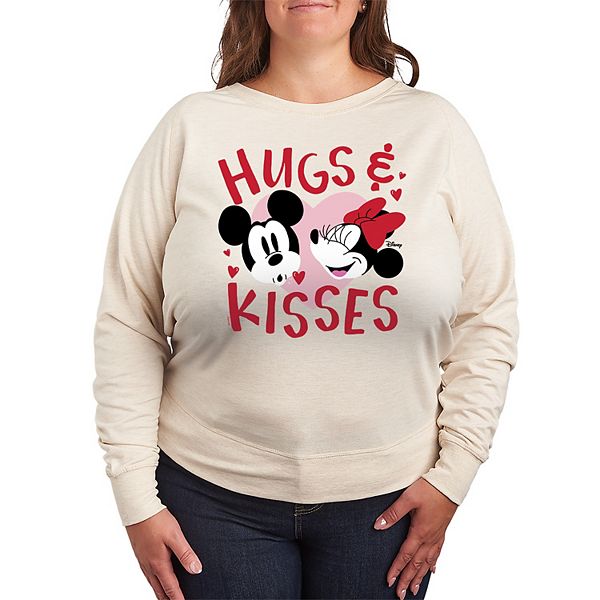 

Футболка с длинным рукавом Mickey & Minnie Mouse Plus Size Hugs & Kisses French Terry Disney