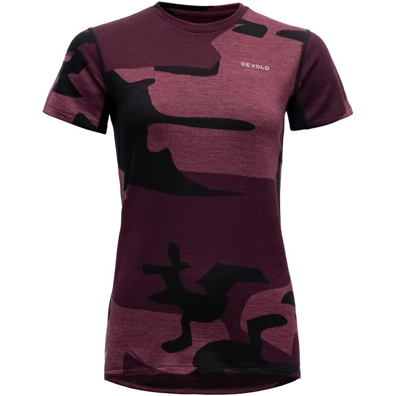 

Функциональная велосипедная рубашка Kløvstien Merino Tee MWN свекольный камуфляж DEVOLD, цвет rot