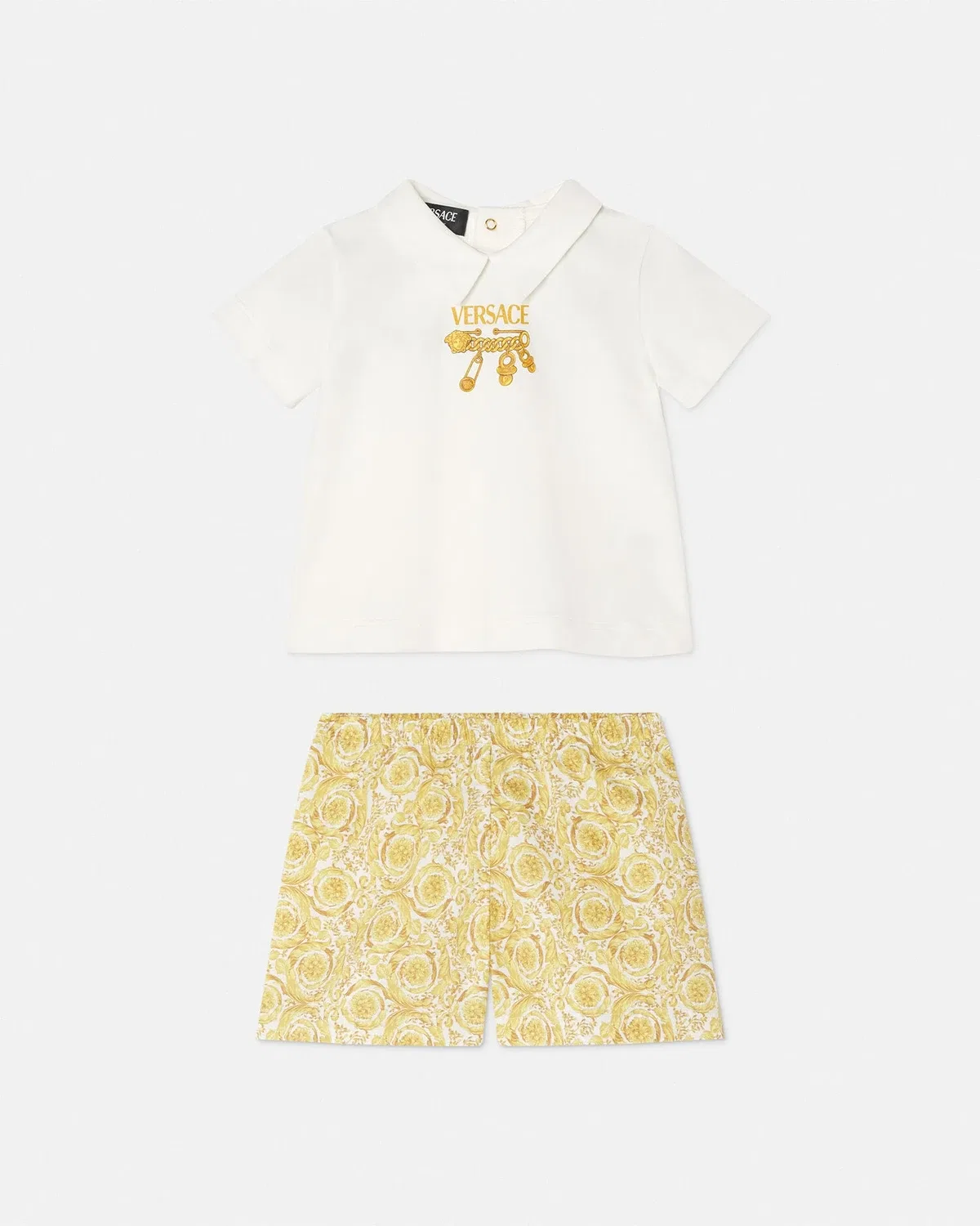 Детский комплект с футболкой и булавкой Versace, белый
