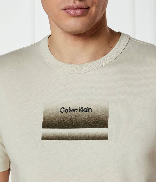Футболка мужская Calvin Klein с мини принтом, бежевый — фото 4
