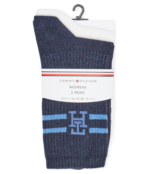 Носки женские Tommy Hilfiger с люрексом, синий/белый — фото 2