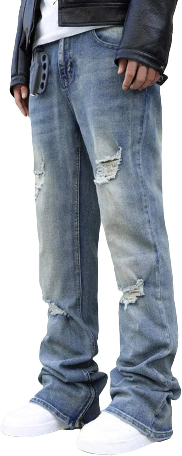 Джинсы Baggy Hip Hop с потертостями, синий