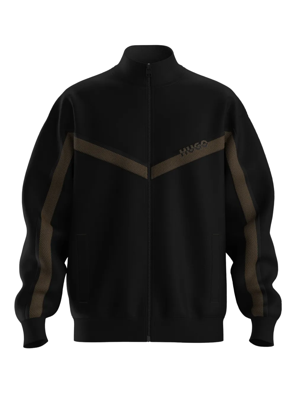 

Толстовка на молнии с узором шеврон HUGO, черный