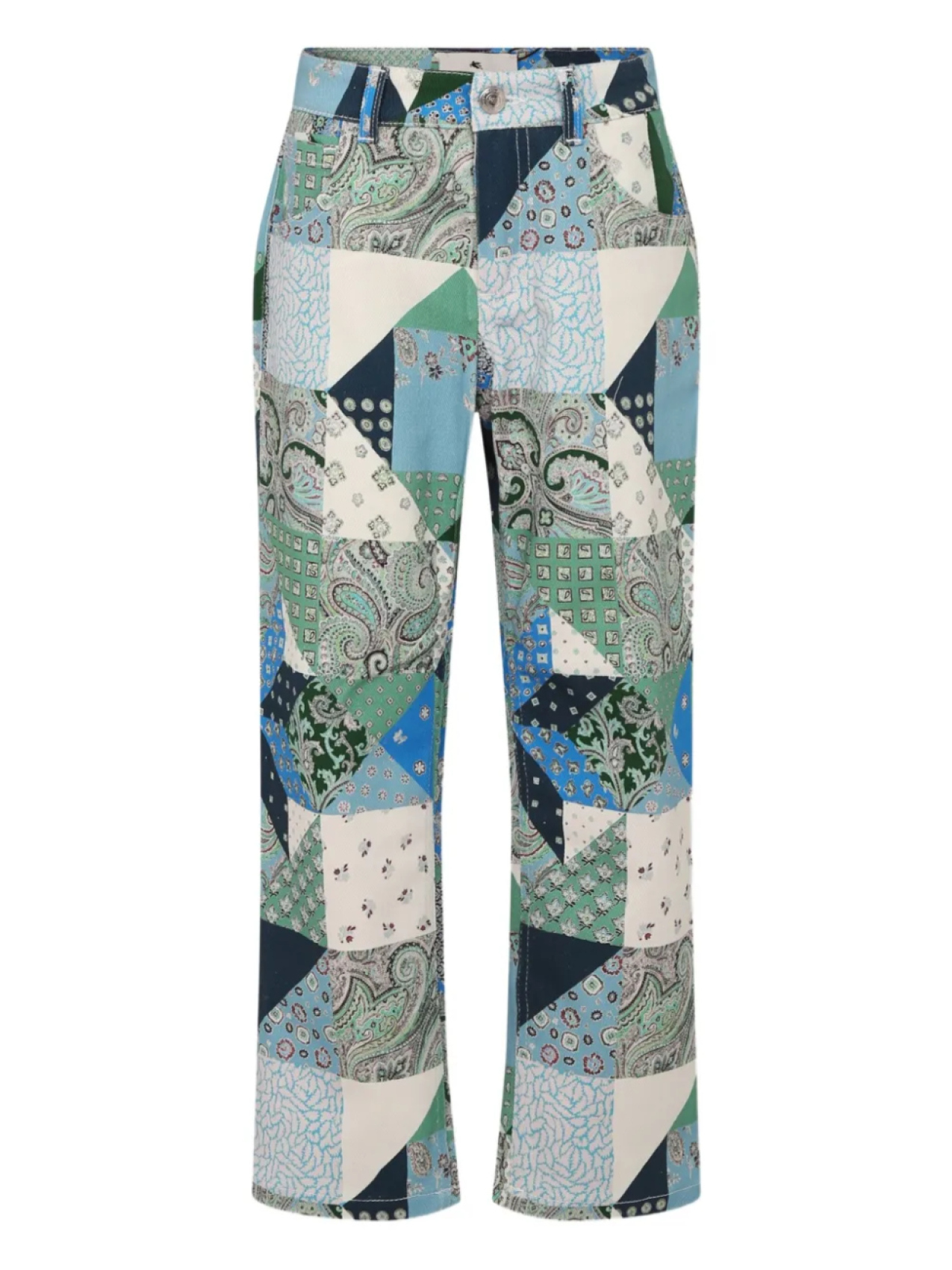 

Брюки с лоскутным принтом ETRO KIDS, зеленый