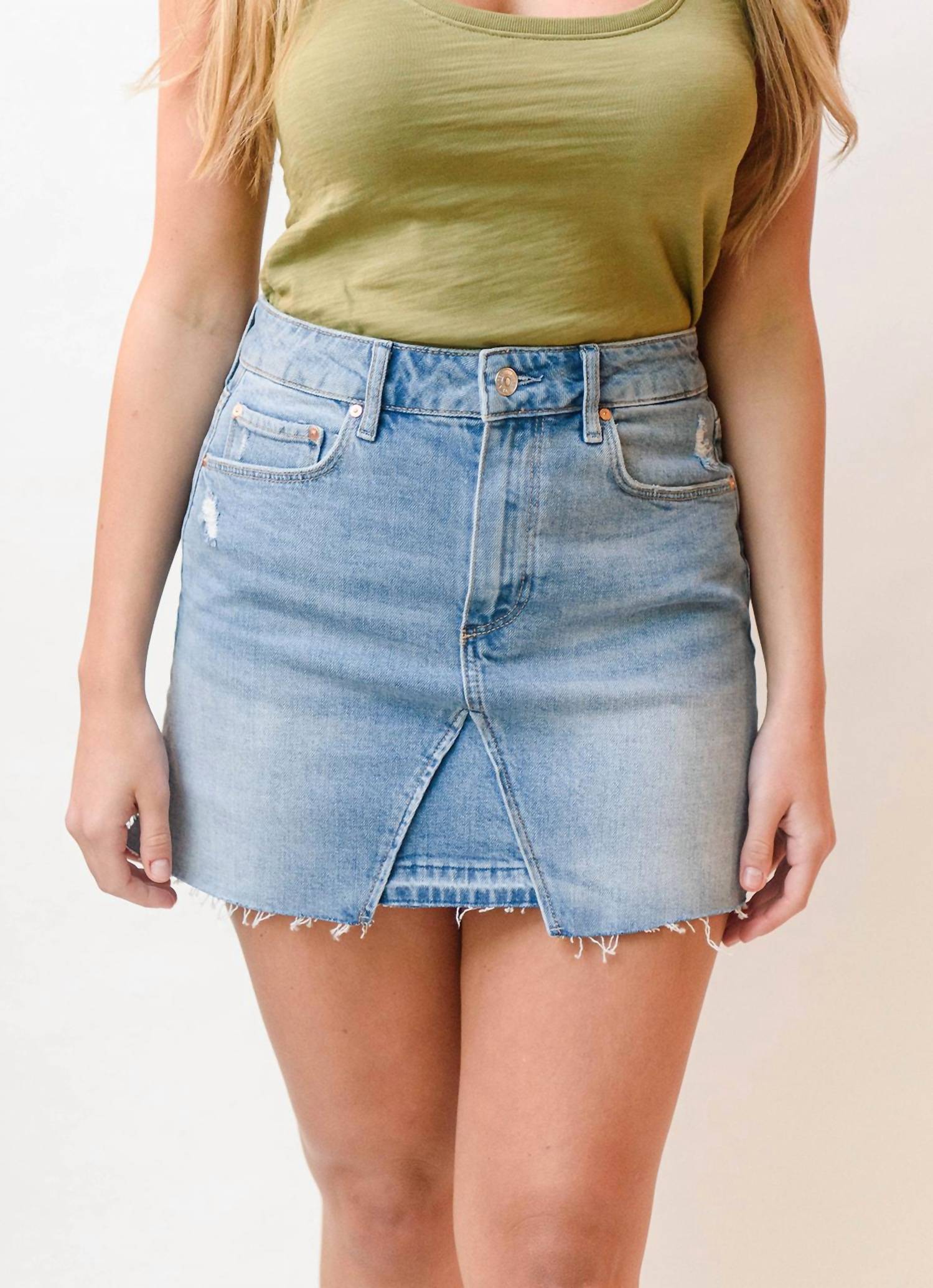

Юбка из денима Jessie Raw Hem Lightwash Paige
