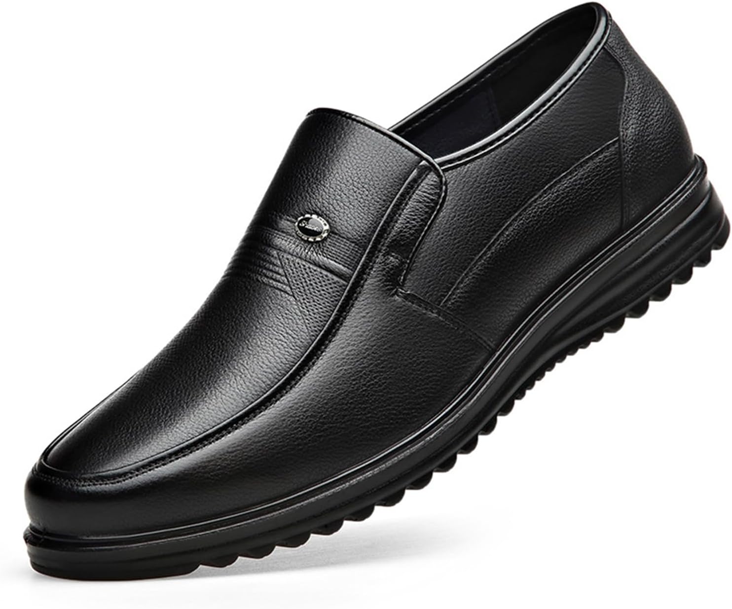 

Мужские оксфорды ADMLZQQ из кожи, формальные деловые классические повседневные туфли, противоскользящие, для свадьбы и прогулок, черный