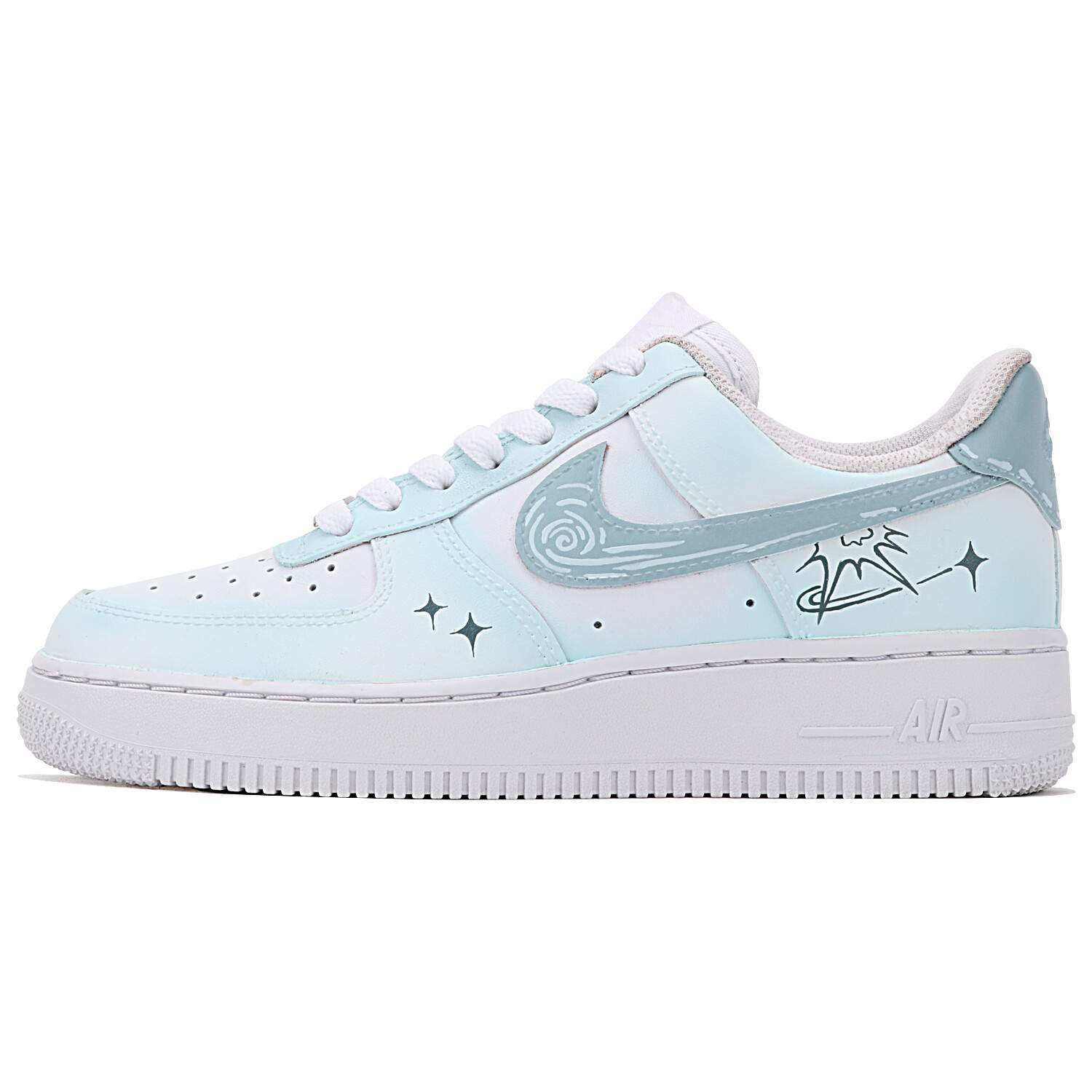 

Кроссовки для скейтбординга Air Force 1 женские, низкие, синий/белый Nike