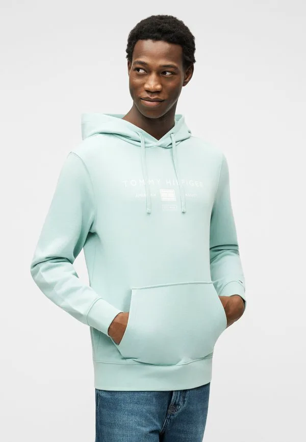 Худи с капюшоном и завязками из махровой ткани с логотипом Tommy Hilfiger, Crushed Mint — фото 4