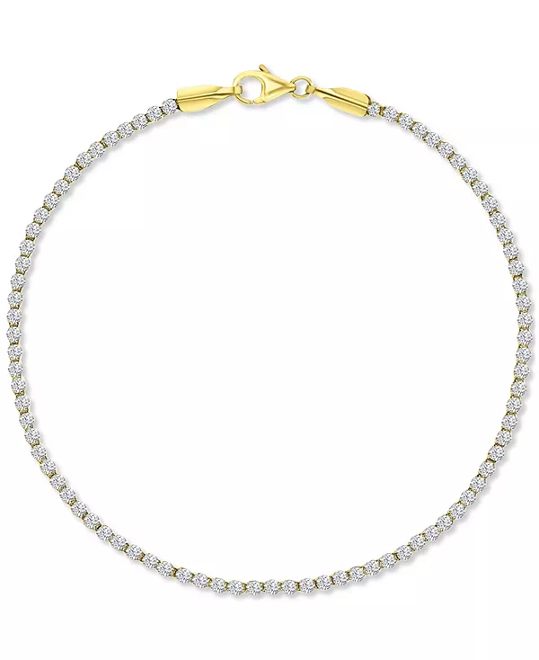 

Универсальный теннисный браслет с кубическим цирконием из 10-каратного золота Macy'S, gold