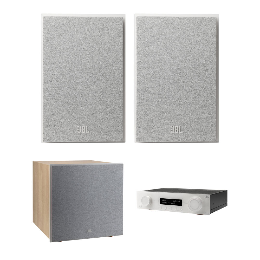

5.2-канальный A/V-ресивер JBL MA310 с полочной акустикой Stage 240B и сабвуфером 200P (цвет латте/белый)