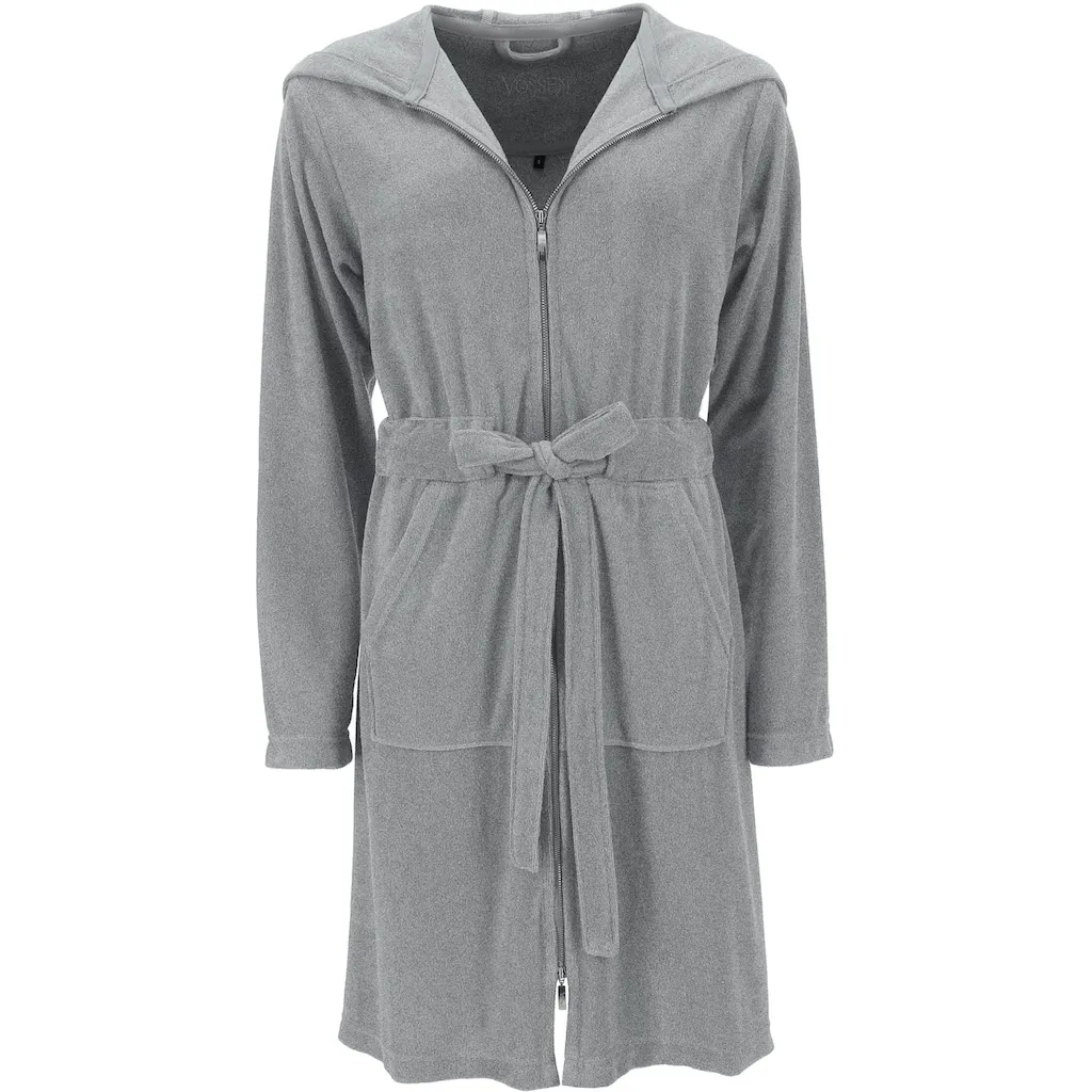 

Халат Tampa, идеально подходит для сауны и спа, гостиничный халат, утренний халат, 1 шт., с карманом-кенгуру, на молнии Vossen, Melange