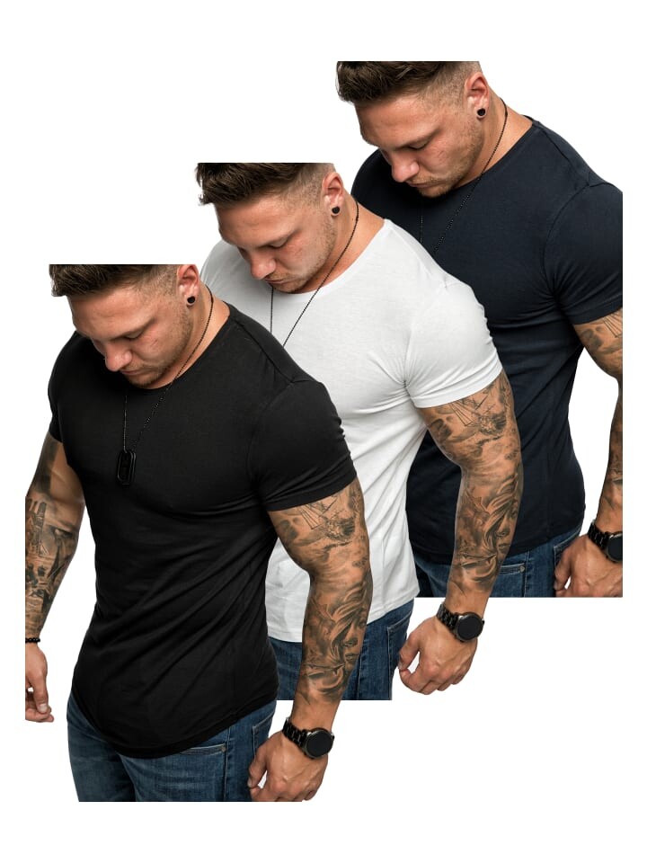 

Футболка Amaci&Sons, цвет (navyblau + weiß + schwarz)