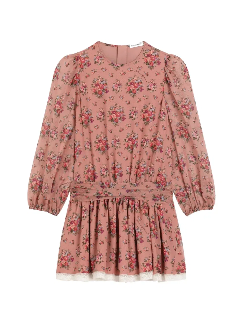 Платье с цветочным узором Dolce & Gabbana Kids, розовый