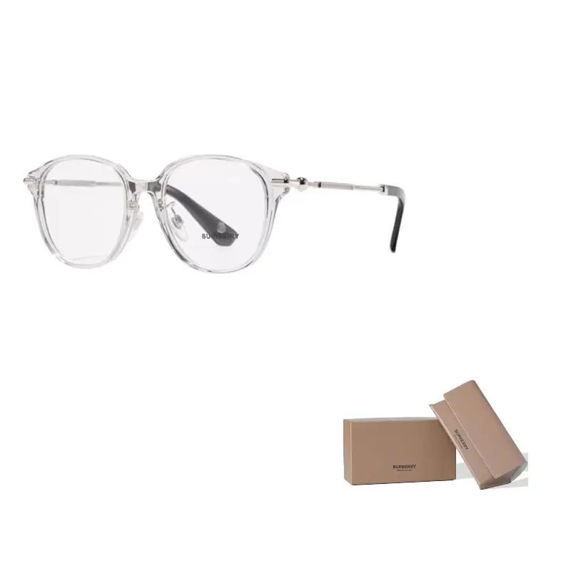 

Burberry Круглая оправа для очков из сплава для женщин Многоцветная, Transparent Gray
