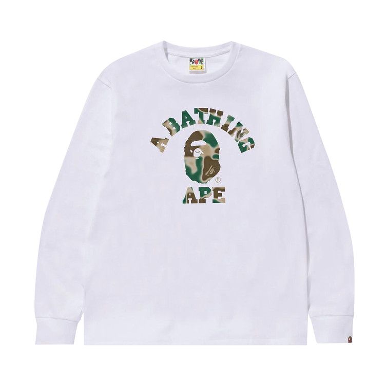 

Лонгслив BAPE Liquid Camo College Long-Sleeve Tee 'White'