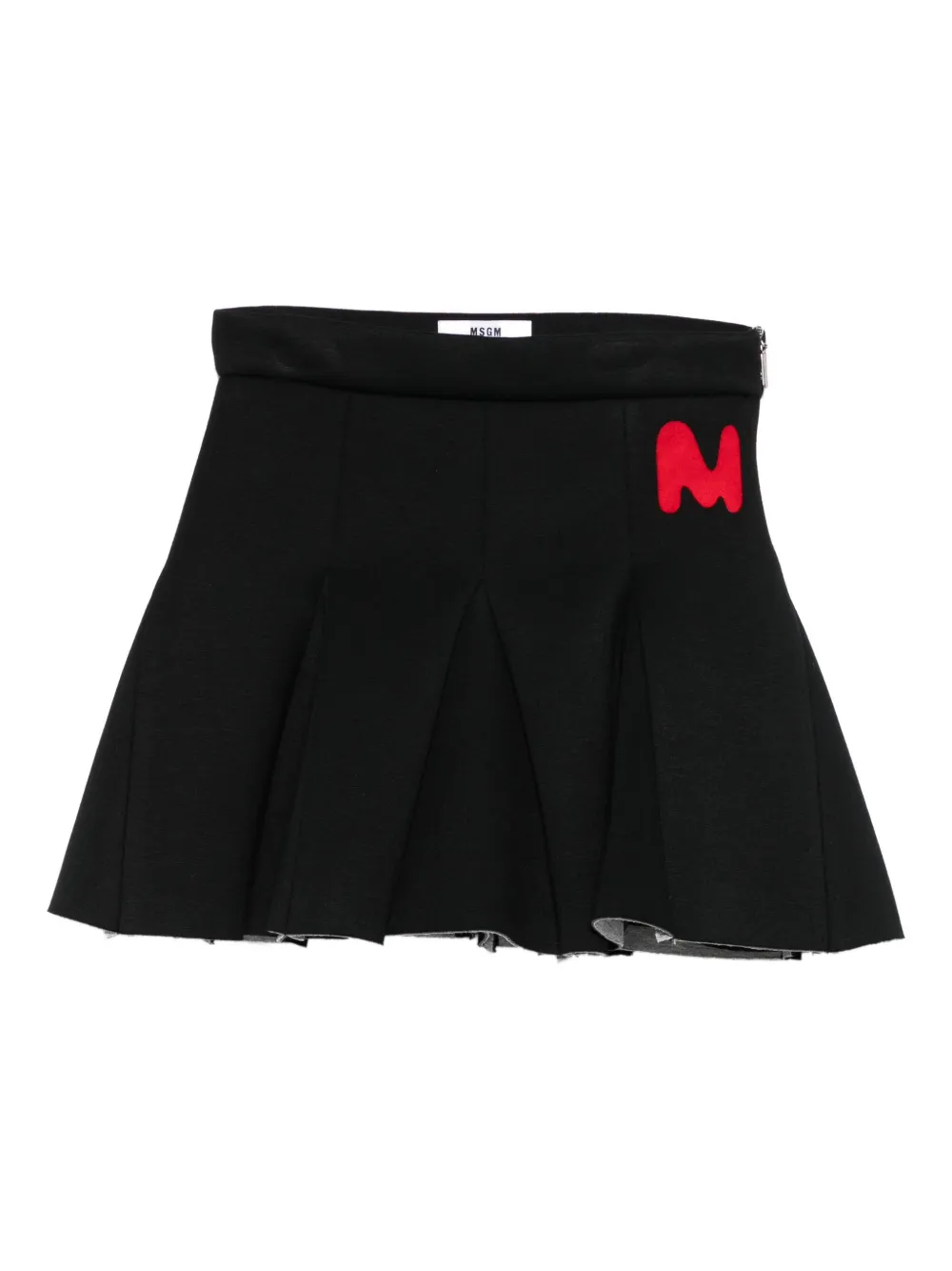 

Плиссированная юбка миди с логотипом MSGM Kids, черный