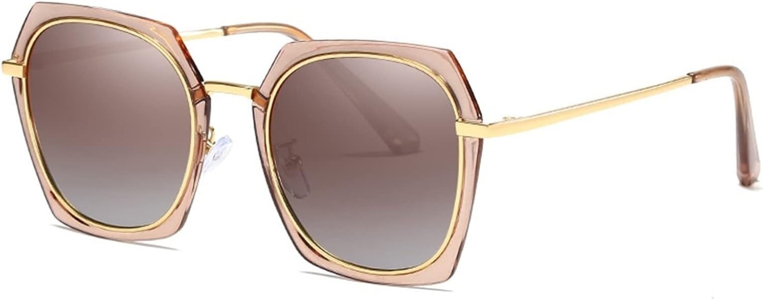 

Модные поляризованные солнцезащитные очки с металлическим солнцезащитным козырьком для вождения, женские солнцезащитные очки (Цвет: E, Размер: Средний) MTZJH, One Color