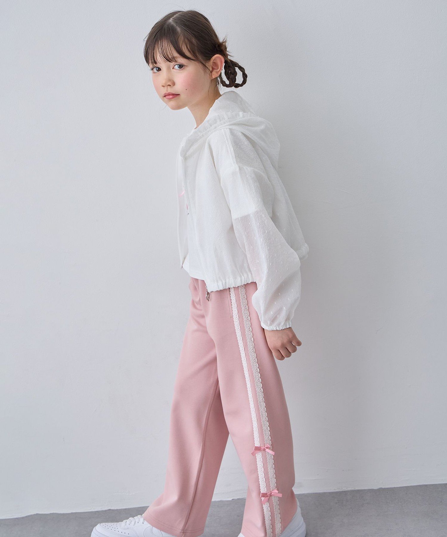 Прозрачная блузка из ткани Добби ANY KIDS, Off-white [001] — фото 4