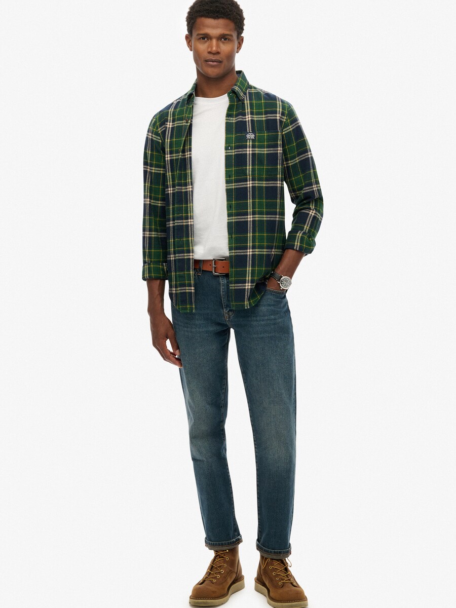 Рубашка на пуговицах Comfort fit Superdry, Green/Fir — фото 4