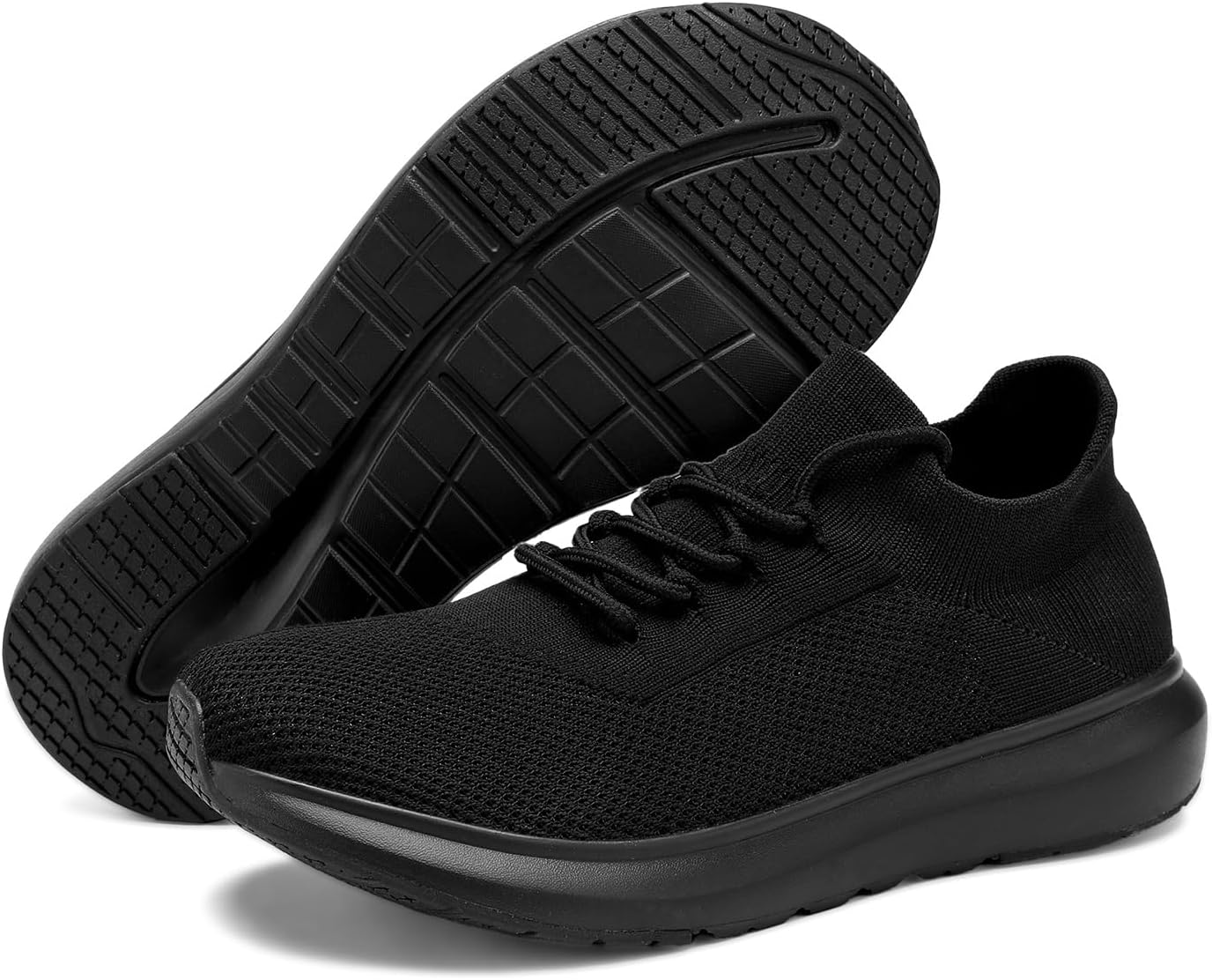 

Мужские кроссовки с широкой посадкой на шнуровке - легкие прогулочные туфли с широкой носочной частью, дышащие спортивные повседневные туфли Suehumbe, черный