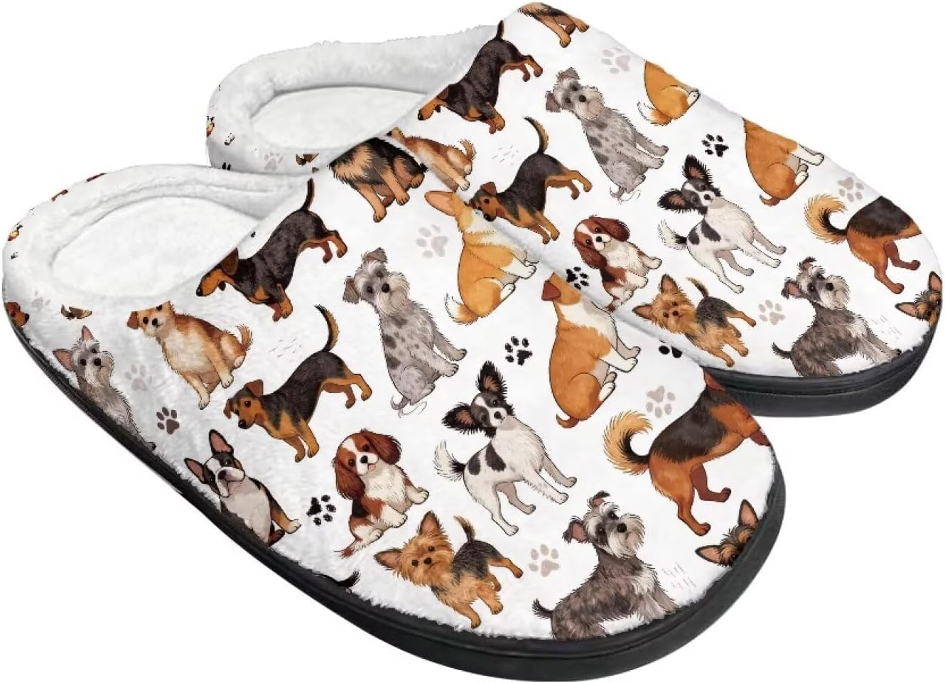 

Тапочки Tomeusey для женщин - домашние и хлопковые тапочки с противоскользящей подошвой, подарок для женщин и мужчин, Dog Print